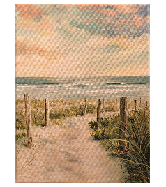 acrylic on canvas of a path on a north carolina beach